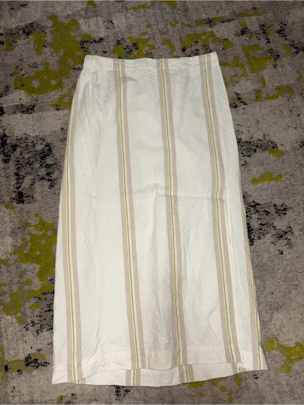 a new day Cream Skirt with Beige and Pale Green Stripes